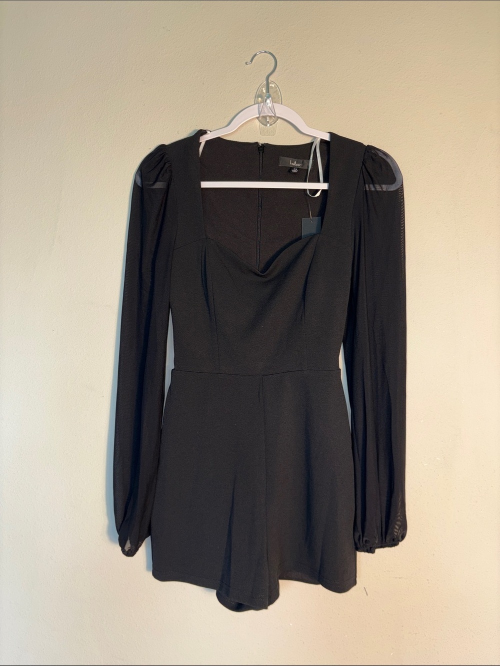 Lulu's Black Sweetheart Neckline Romper - Picture 5 of 7